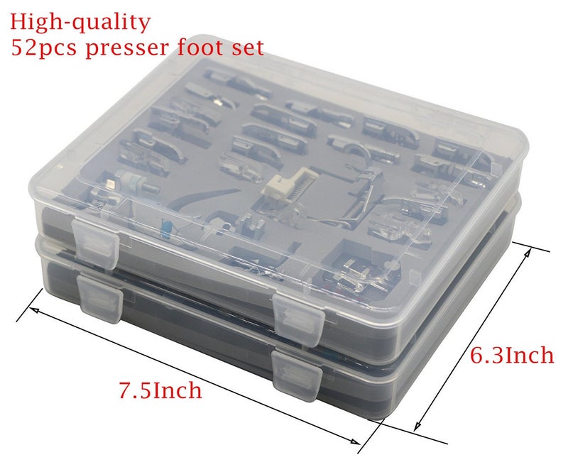 YEQIN Professional Domestic 52pcs Sewing Foot Sewing Machine Feet Presser Feet Set with Plastic Storage Box for Brother, Singer, Janome, Babylock,Toyota,New Home, and Kenmore Low Shank Sewing Machine - Image 2